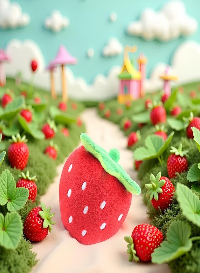Qintreesify Red Strawberry Practical Design and Interactive Plush Squeaky Dog Toys Electronic Motion Pet Toy for Prevent Boredom Red Pet Supplies Creative and Exquisite Dog Squeak Toys Pet Supplies - Image 4